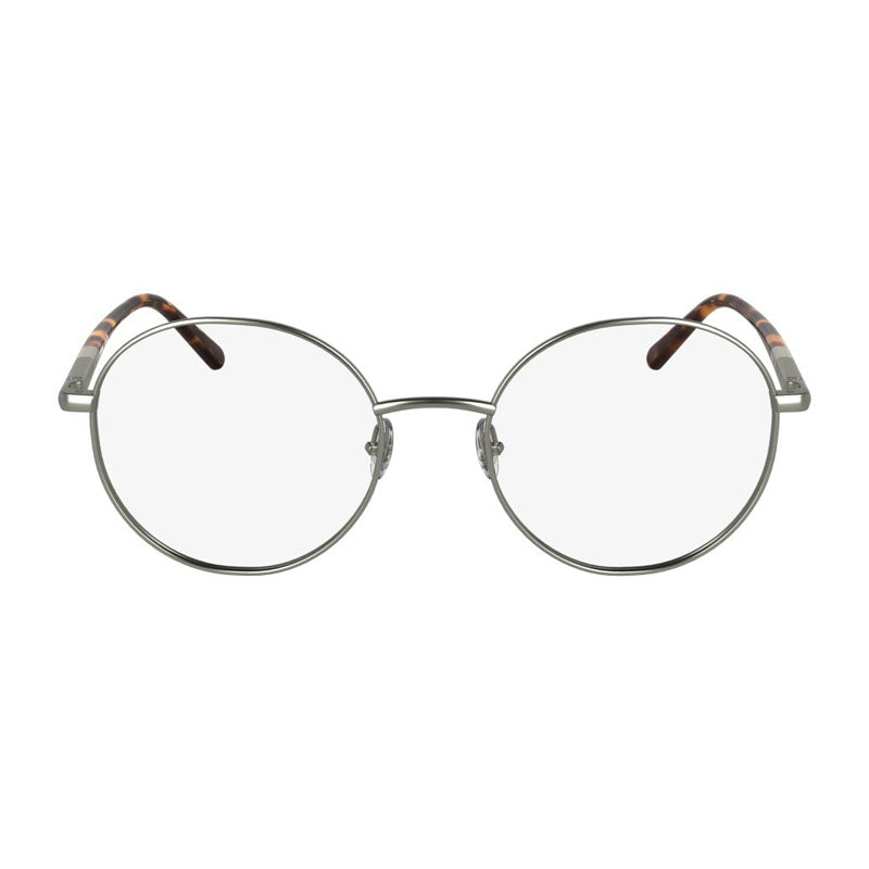 Lacoste Eyeglasses Round Full Rim, Matte Light Gunmetal Frame and Clear Demo Lenses Lens L2310038