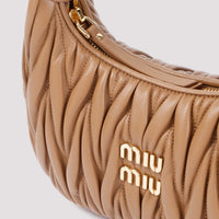 Miu Miu Small Wander Matelassé Hobo Bag Women
