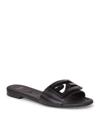 Fendi Fendi Women Slide Baguette In Black Leather