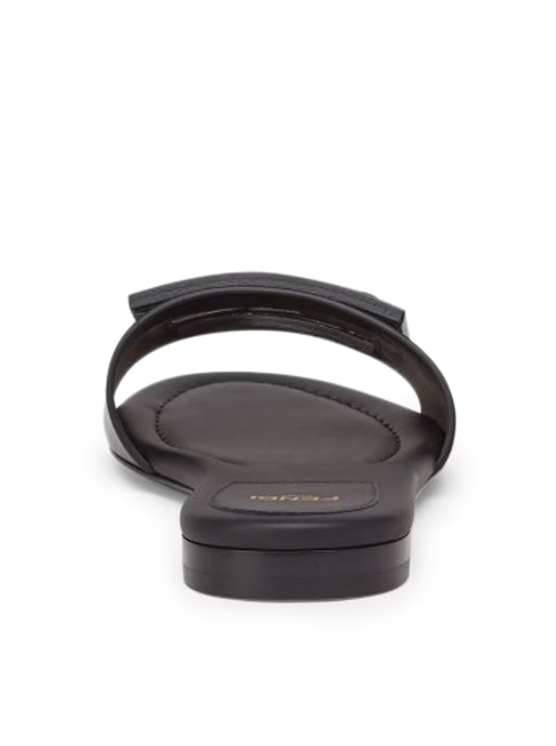 Fendi Fendi Women Slide Baguette In Black Leather