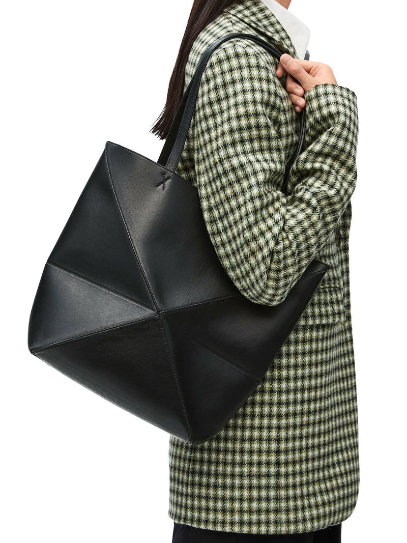 Loewe Women Puzzle Fold Tote Bag In Polished Calfskin