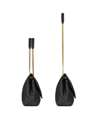 Saint Laurent Women Calypso Large Bag In Natural Grain Lambskin