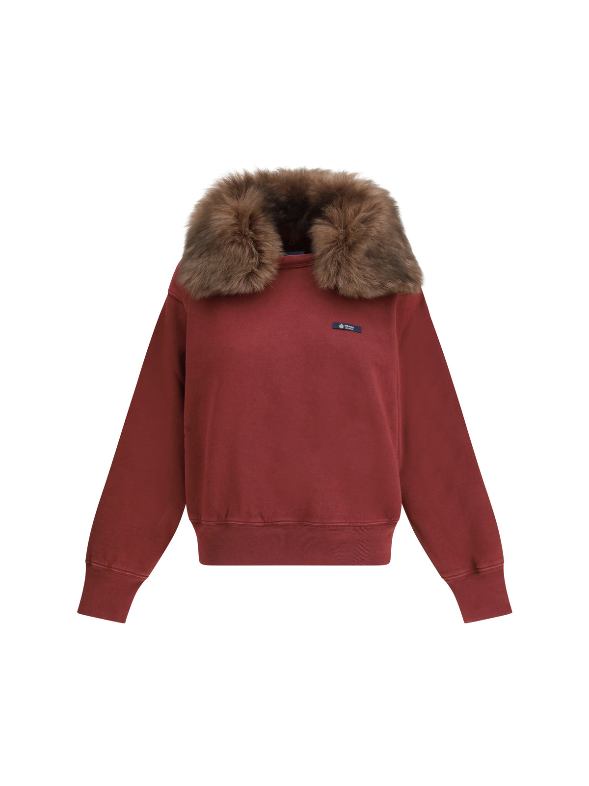 PRADA Prada Women Sweatshirt With A Shearling Collar