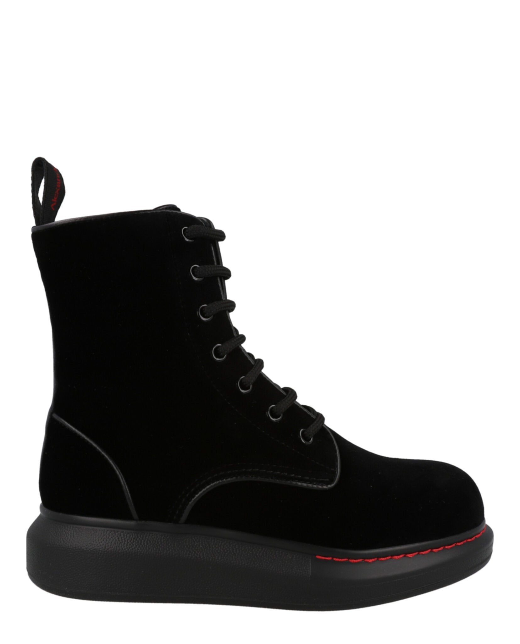 Alexander McQueen Womens Hybrid Lace Up Boot Black