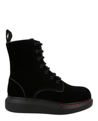 Alexander McQueen Womens Hybrid Lace Up Boot Black