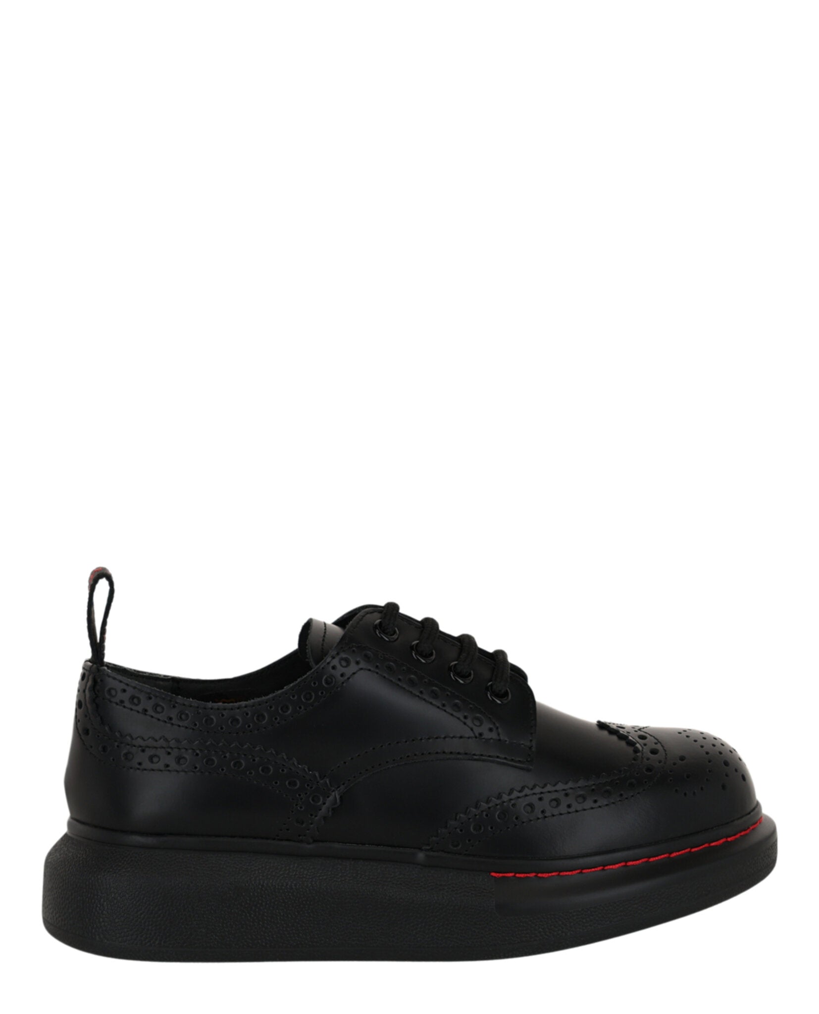 Alexander McQueen Womens Liquid Spaz Lace-Up Brogues Black