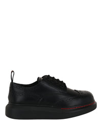 Alexander McQueen Womens Liquid Spaz Lace-Up Brogues Black