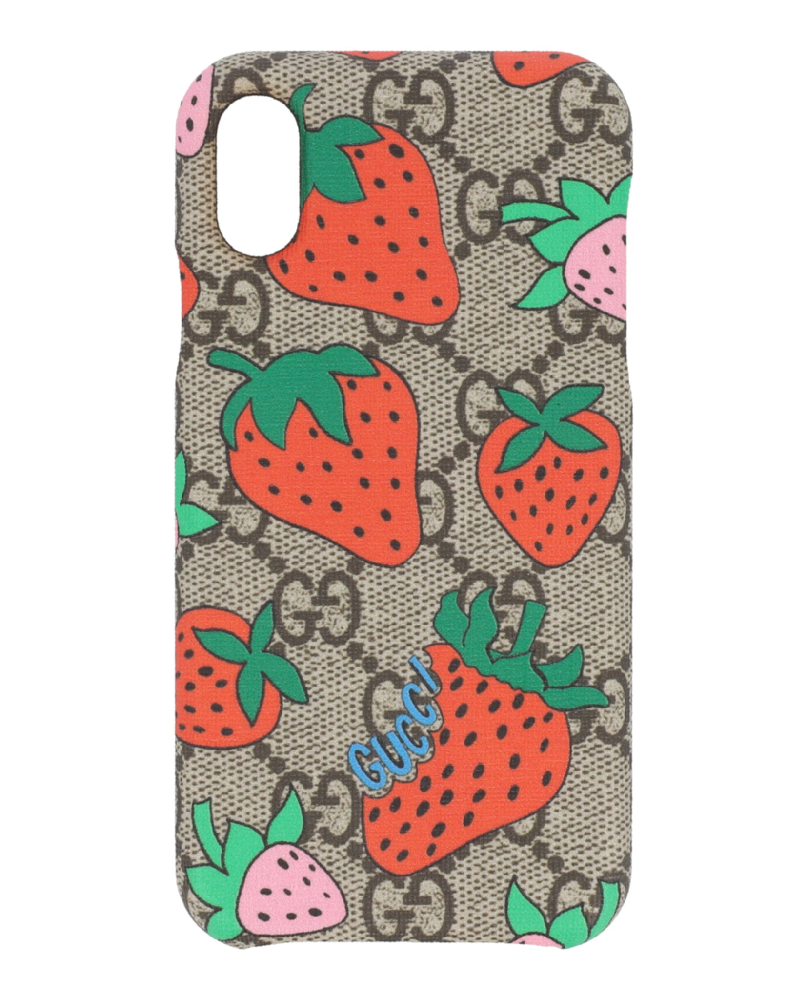 Gucci Unisex-Adult GG Supreme Strawberry iPhone X/XS Case