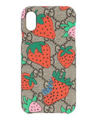 Gucci Unisex-Adult GG Supreme Strawberry iPhone X/XS Case