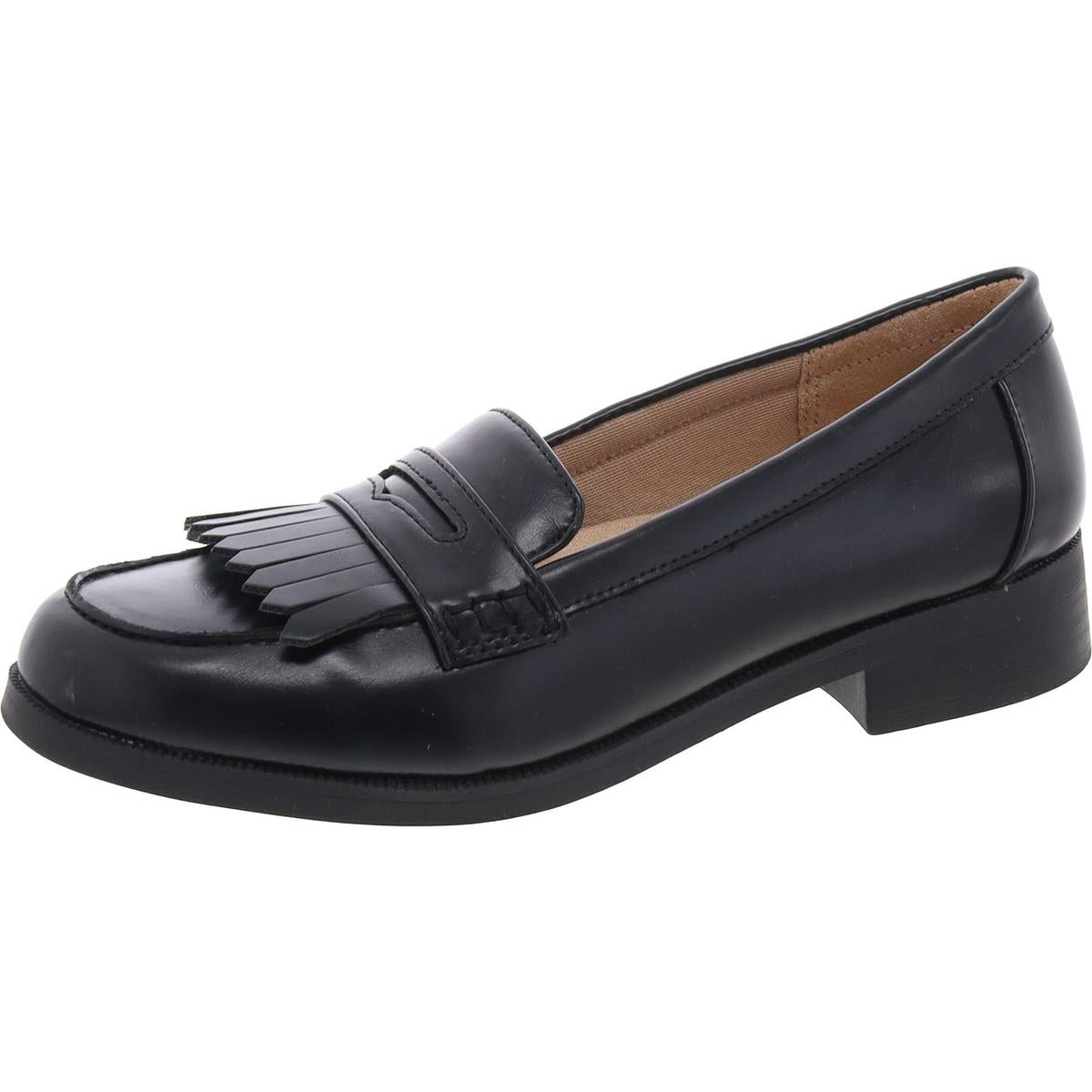 Santana Womens Fringe Faux Leather Loafers