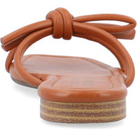 Womens Faux Leather Slip On Flatform Sandals