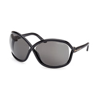 Tom Ford Geometric Semi Rim, with a Dark Havana/Pink frame and Violet Gradient Mirror lens. Black