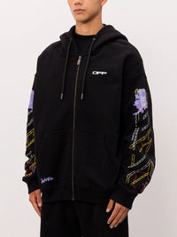 Off White Men `Archigeography Arrow Skate` Zip Hoodie