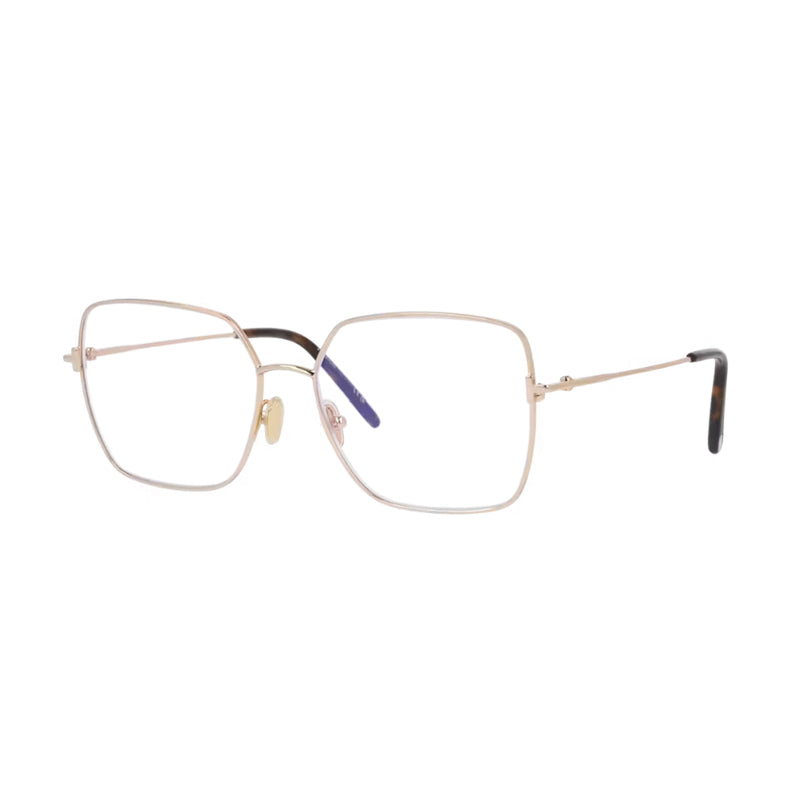 Tom Ford Eyeglasses Square Full Rim, Shiny Rose Gold Frame and Clear/Blue Light Block Lenses Lens FT5739-B028
