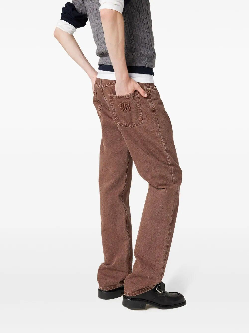 Miu Miu Women Five-Pocket Bull Denim Trousers