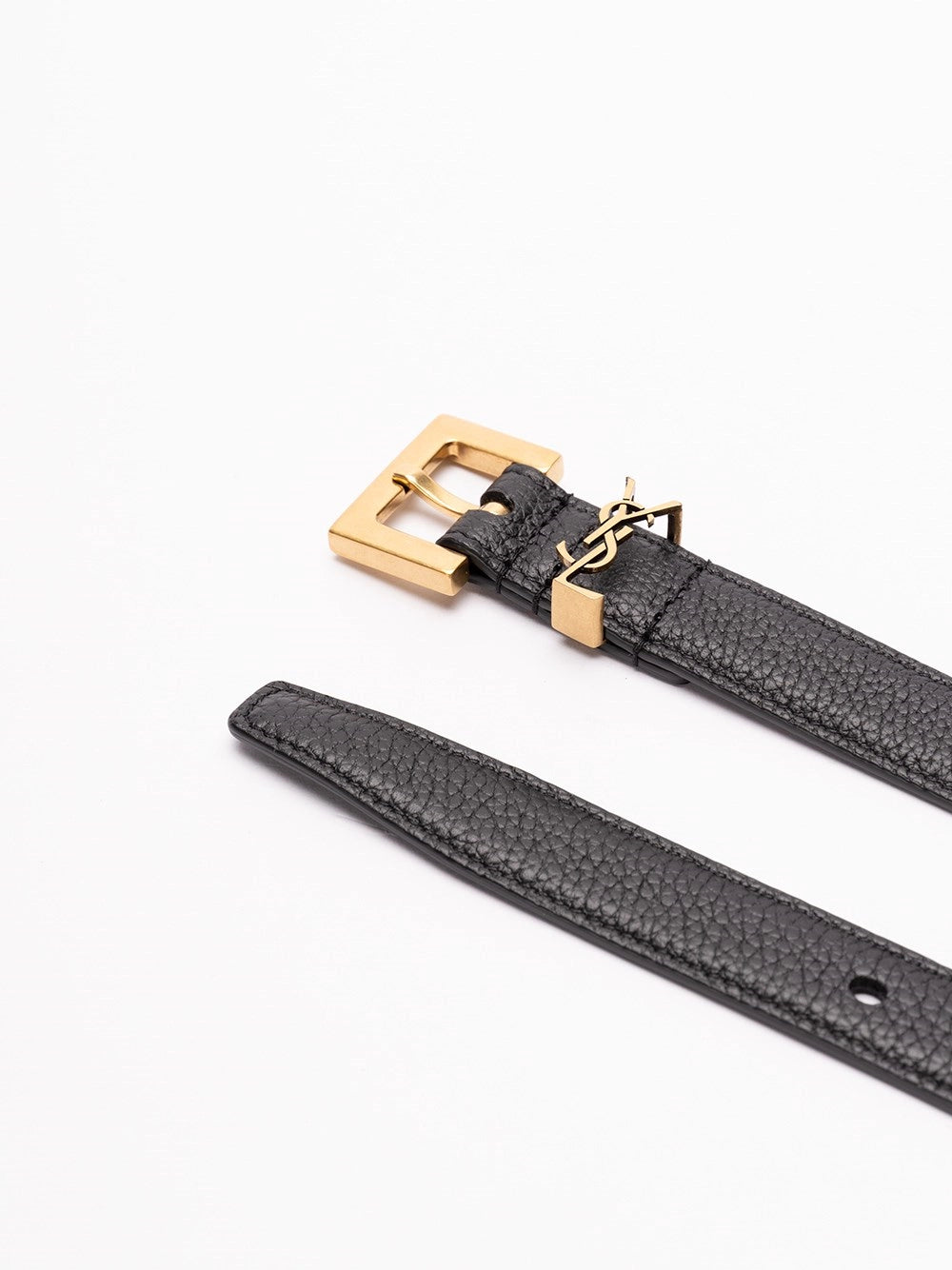 Saint laurent Saint Laurent Women Cassandre Thin Belt In Grained Leather