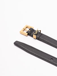 Saint laurent Saint Laurent Women Cassandre Thin Belt In Grained Leather