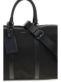 Kiton Men Leather-Trim Travel Duffle Bag