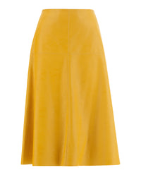 Stella McCartney Womens Faux Leather Midi Skirt