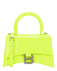 Balenciaga Womens Crocodile Embossed Hourglass Xs Top Handle Bag