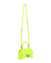 Balenciaga Womens Crocodile Embossed Hourglass Xs Top Handle Bag