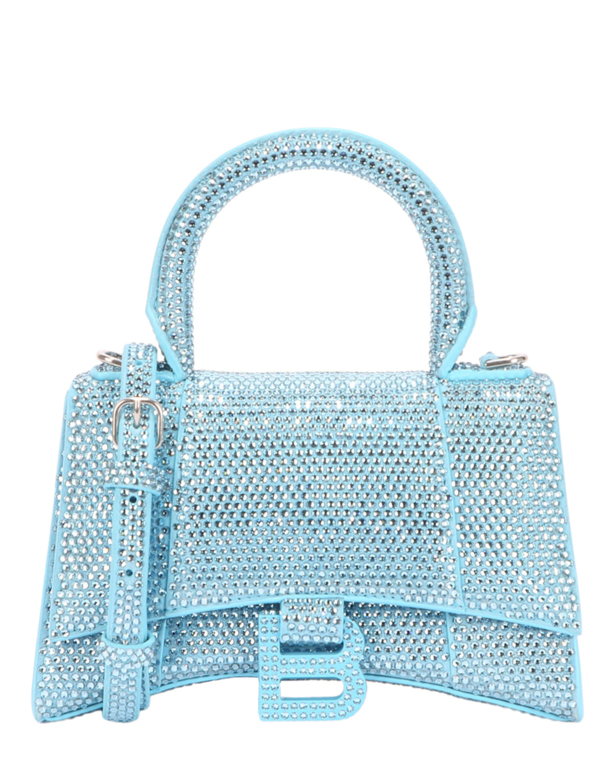 Balenciaga Womens Hourglass Xs Top Handle Bag In Strass