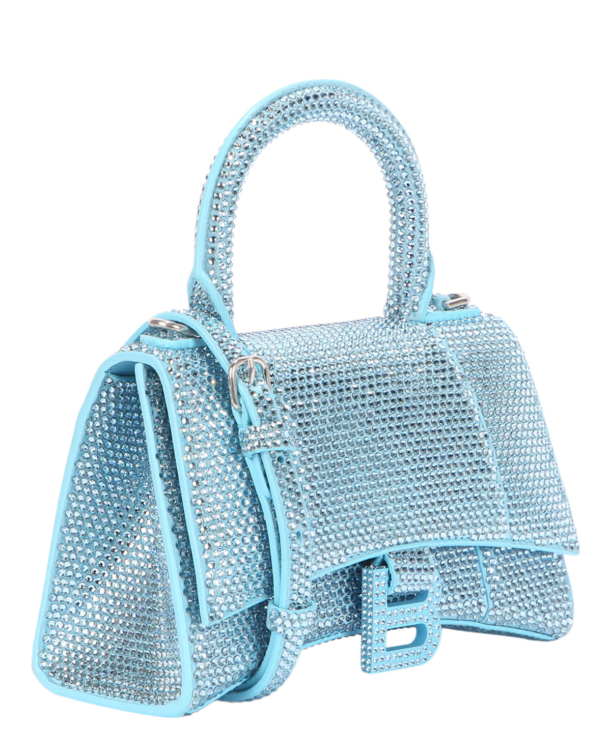 Balenciaga Womens Hourglass Xs Top Handle Bag In Strass