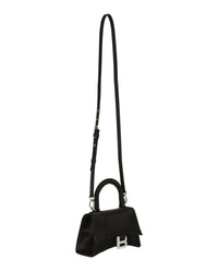 Balenciaga Womens Xs Hourglass Top Handle Bag In Satin and Strass
