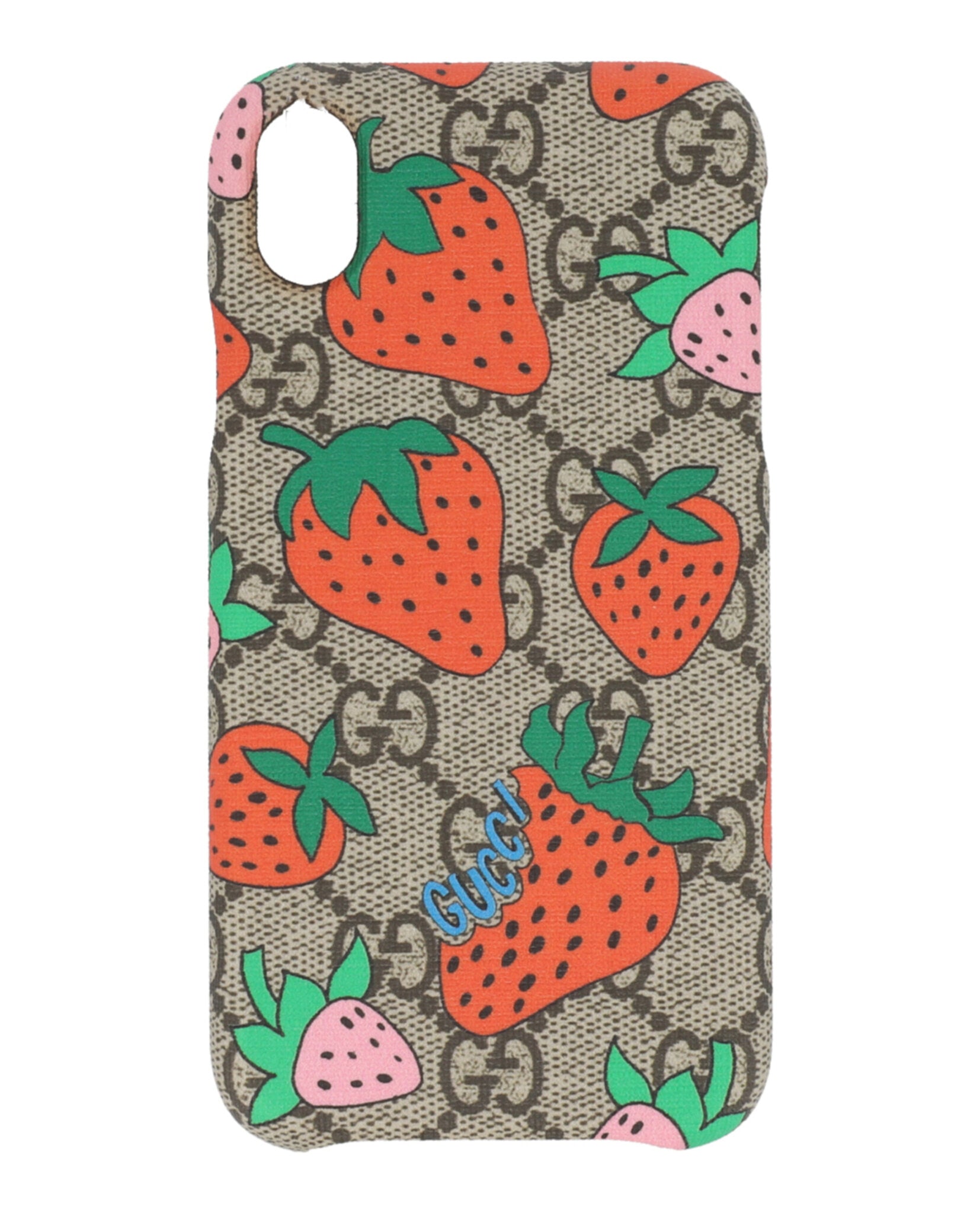 Gucci Unisex-Adult GG Supreme Strawberry iPhone XR Case