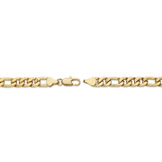 PalmBeach Jewelry Men's Yellow Gold Ion Plated Figaro Link Necklace and Bracelet Set (6.5mm), Lobster Claw Clasp, 22 inch Chain