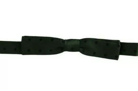 Dolce & Gabbana Dolce & Gabbana Green Dotted Silk Adjustable Neck Bow Men's Tie