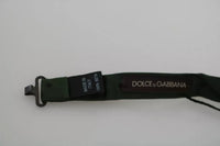 Dolce & Gabbana Dolce & Gabbana Green Dotted Silk Adjustable Neck Bow Men's Tie