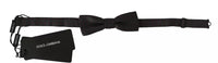 Dolce & Gabbana Dolce & Gabbana Gray Dotted Silk Adjustable Neck Bow Men's Tie