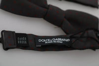 Dolce & Gabbana Dolce & Gabbana Gray Dotted Silk Adjustable Neck Bow Men's Tie