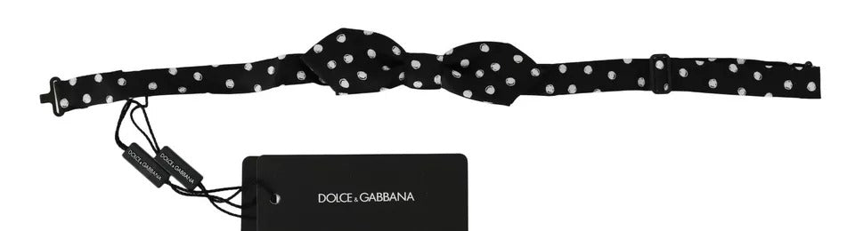 Dolce & Gabbana Dolce & Gabbana Black Polka Dots Adjustable Neck Bow Men's Tie
