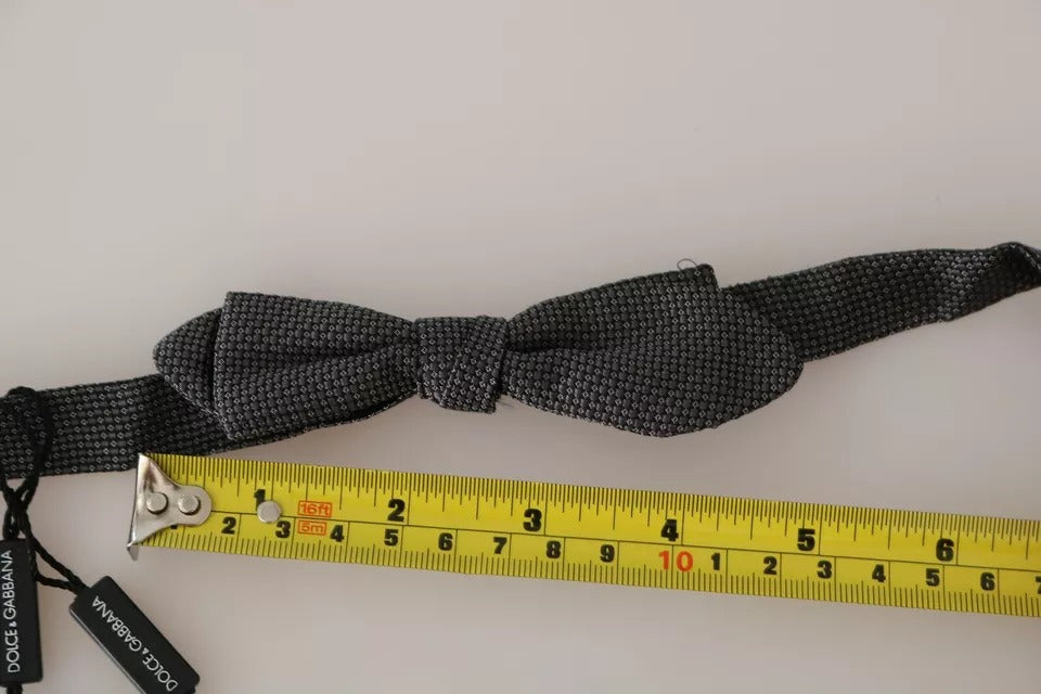 Dolce & Gabbana Dolce & Gabbana Gray Silk Patterned Mens NeckMen's Bow Men's Tie