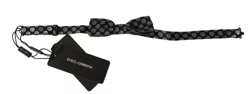 Dolce & Gabbana Dolce & Gabbana Black Silk Circles Men NeckMen's Bow Men's Tie
