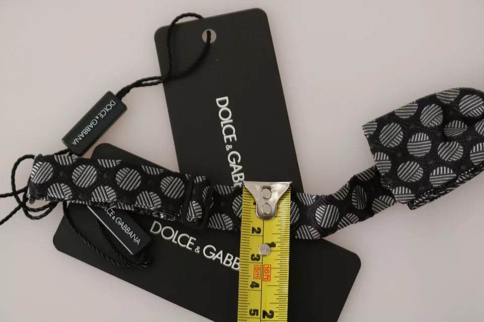 Dolce & Gabbana Dolce & Gabbana Black Silk Circles Men NeckMen's Bow Men's Tie