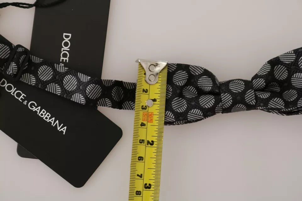 Dolce & Gabbana Dolce & Gabbana Black Silk Circles Men NeckMen's Bow Men's Tie