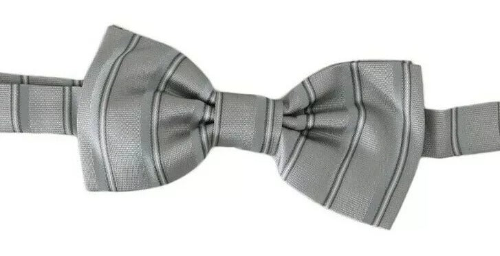 Dolce & Gabbana Dolce & Gabbana Light Gray Lining Adjustable Neck Butterfly Bow Men's Tie