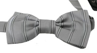 Dolce & Gabbana Dolce & Gabbana Light Gray Lining Adjustable Neck Butterfly Bow Men's Tie