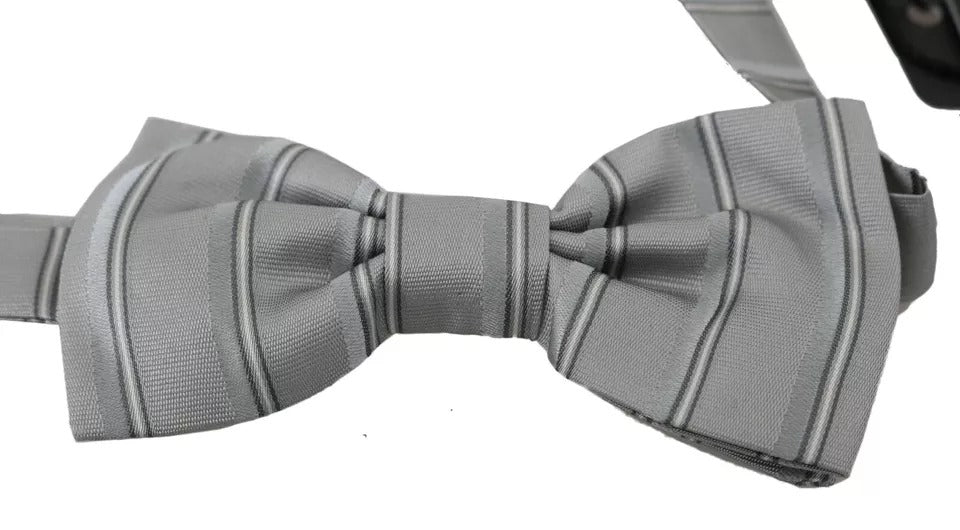 Dolce & Gabbana Dolce & Gabbana Light Gray Lining Adjustable Neck Butterfly Bow Men's Tie