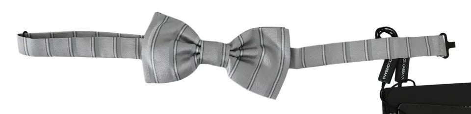 Dolce & Gabbana Dolce & Gabbana Light Gray Lining Adjustable Neck Butterfly Bow Men's Tie