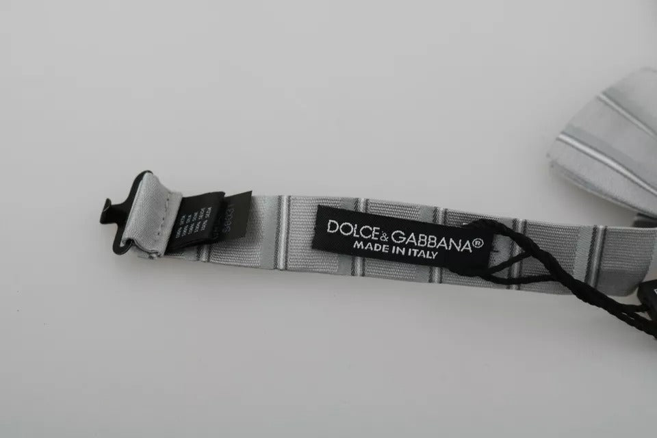 Dolce & Gabbana Dolce & Gabbana Light Gray Lining Adjustable Neck Butterfly Bow Men's Tie