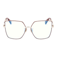 Max Mara Max Mara Eyeglasses Butterfly Full Rim, Black/Gold Frame and Clear/Blue-light Block Lenses Lens MM5073-H-B005