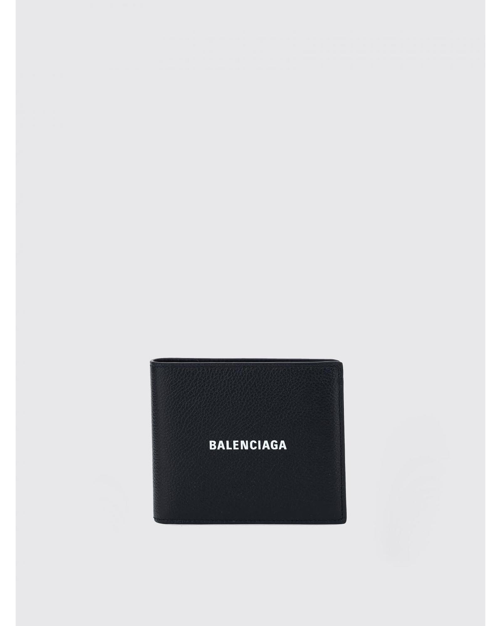 Balenciaga Leather Bifold Wallet Men Black