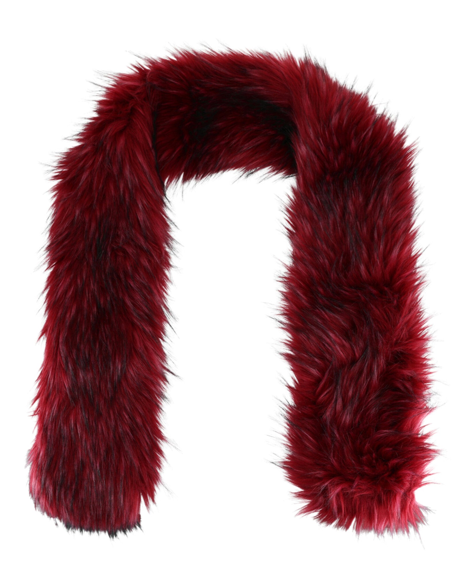 Gucci Womens Faux Fur Scarf Red