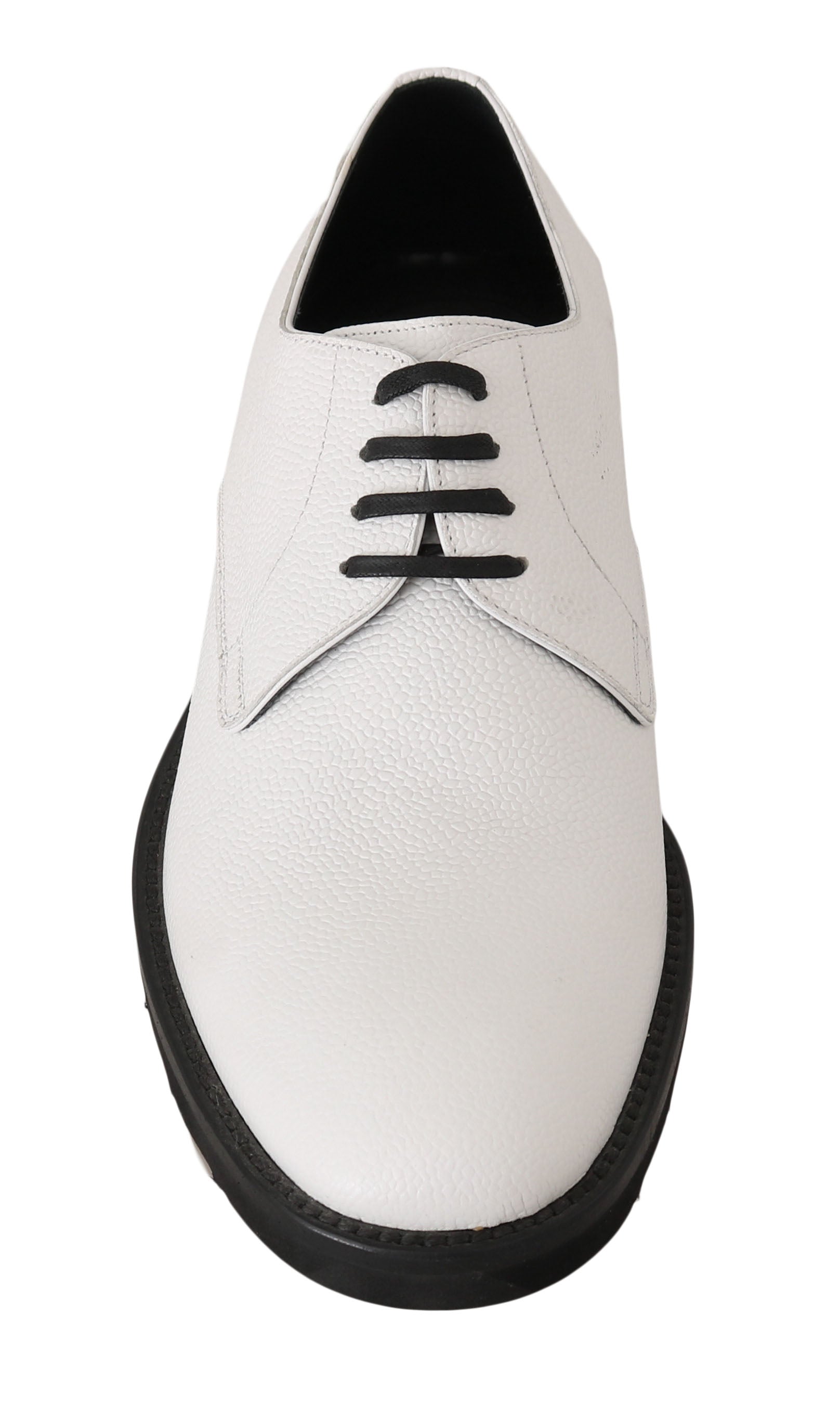 Dolce & Gabbana Dolce & Gabbana White Leather Derby Dress Formal Men's Shoes