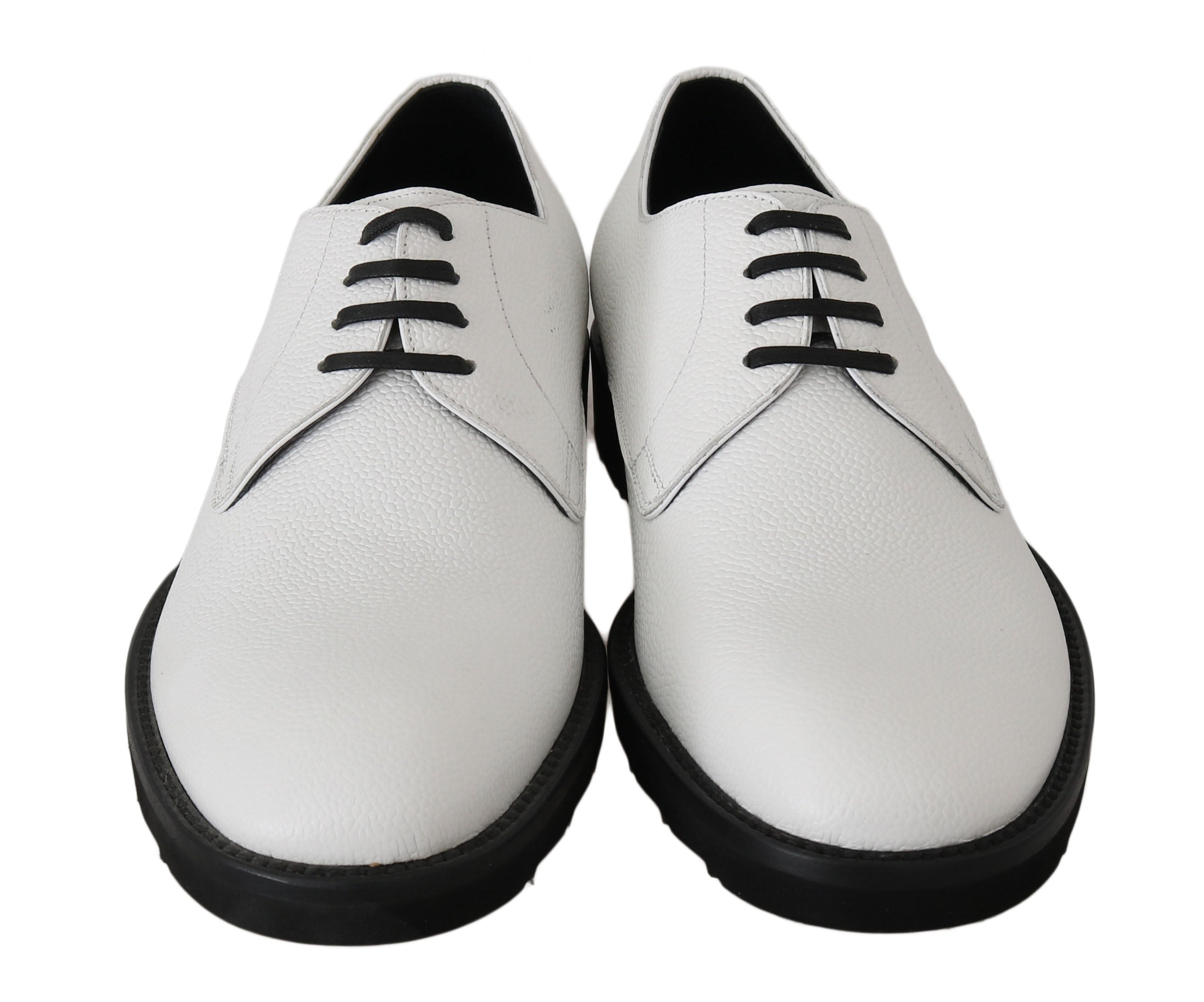 Dolce & Gabbana Dolce & Gabbana White Leather Derby Dress Formal Men's Shoes