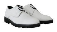 Dolce & Gabbana Dolce & Gabbana White Leather Derby Dress Formal Men's Shoes